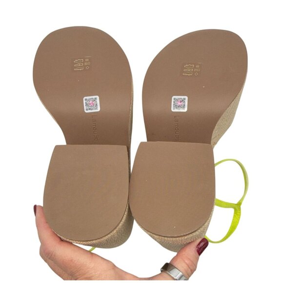 Larroude Wanda Sandal Satin Lemon NWB - Size 5 - Picture 4 of 6